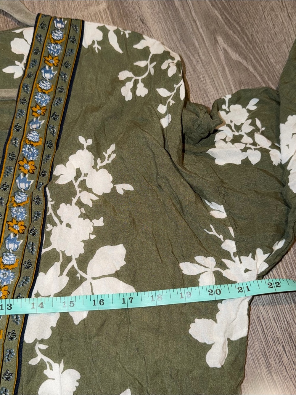 LOFT Outlet Olive Green Lightweight 100% modal floral duster long kimono M/L - Picture 12 of 15